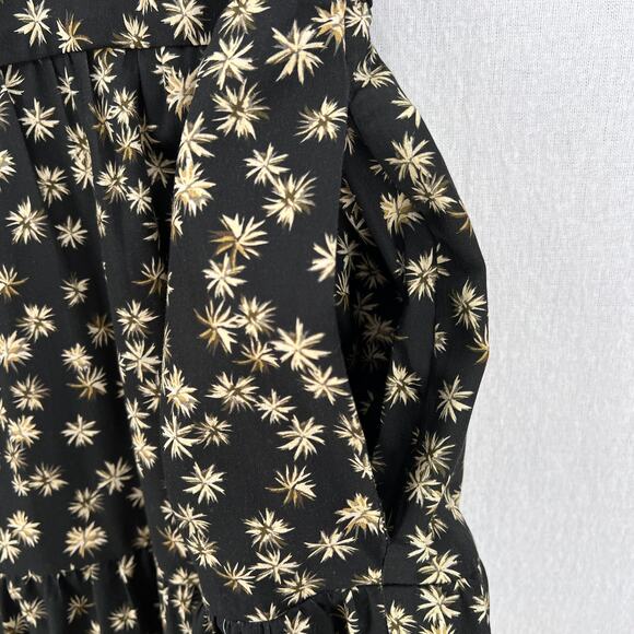 ENZA COSTA Tiered Spaghetti strap Dress Womens Small Black Floral Print Cotton - Picture 11 of 16